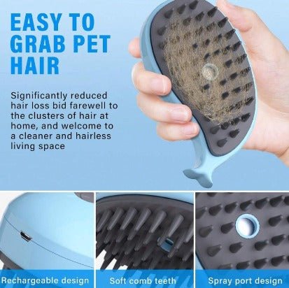 Cepillo vapor para mascota (celeste) - Mogoclen