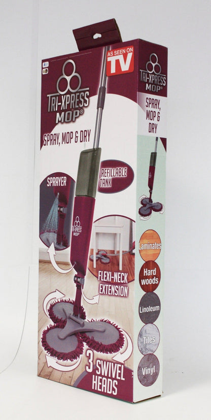 Mopa Triple de microfibra con cabezales rotatorios pulverizadores y brazo extensíble - Mogoclen