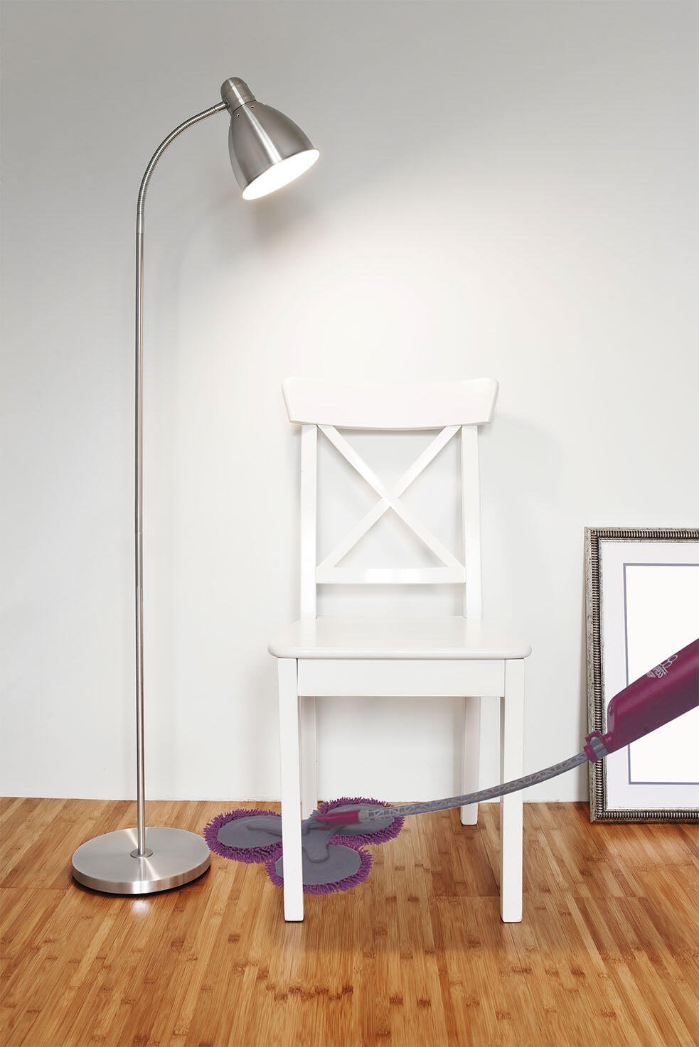 Mopa Triple de microfibra con cabezales rotatorios pulverizadores y brazo extensíble - Mogoclen